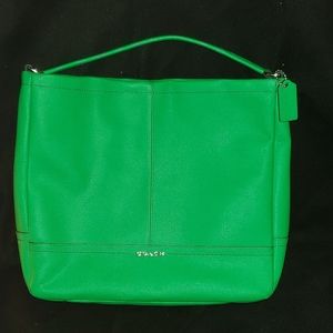 Coach zip-top tote green
